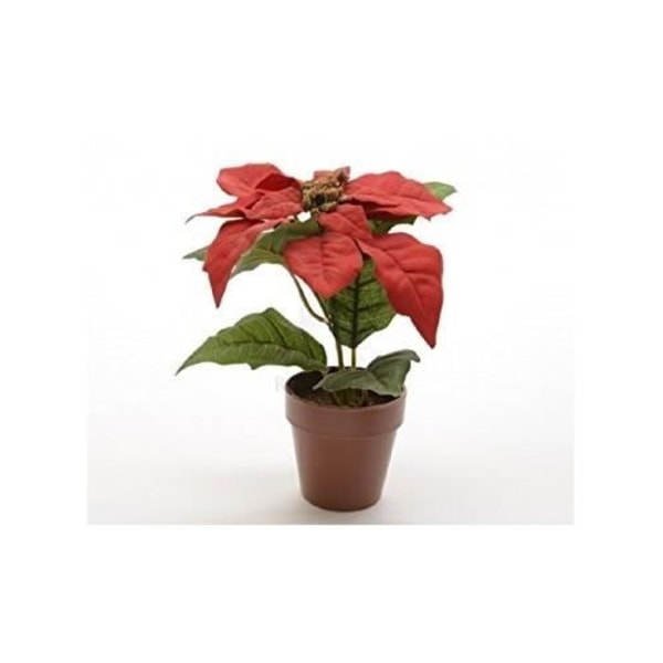 Plante artificiell - KAEMIN - Julstjärna i kruka - Röd - DIA30X27CM - Nutida design Julröd