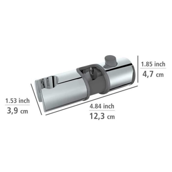 Stödfäste för duschhuvud Libertà - Wenko - Silver - Verktygsfri montering - Höjdjusterbar Silver