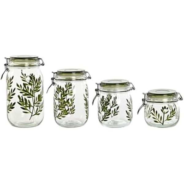 Kattilat - HOME ESPRIT - 4 kpl sarja - Lasi ja rauta - 1,5 L - Mitat 11,3 x 11,3 x 21,7 cm Flerfärgad