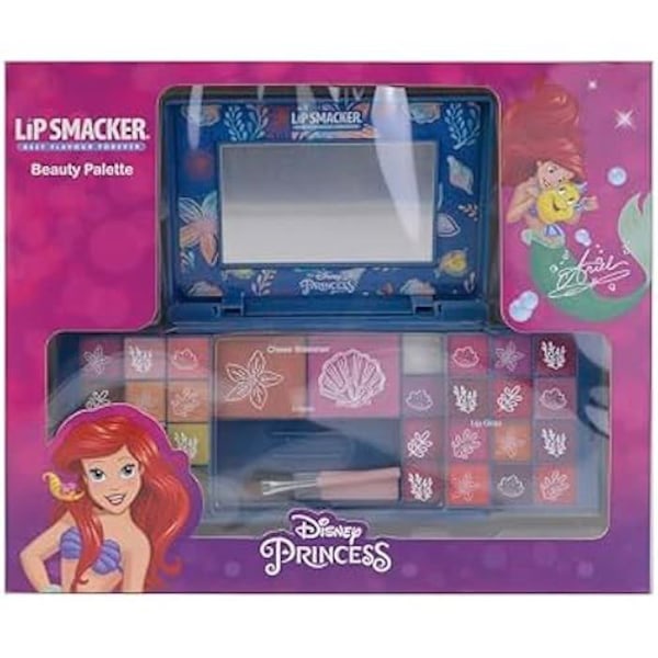Lip Smacker Ariel skönhetspalett, sminkpresentset med färgglada läppglans, krämer, rouge och bronzer för Flerfärgad