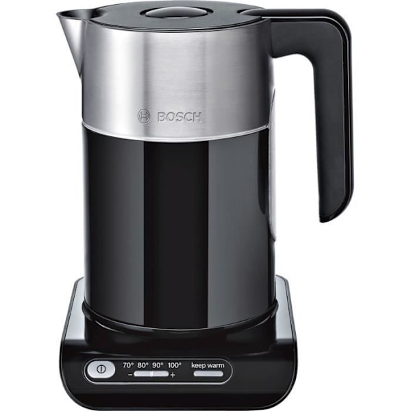 Styline elkedel - BOSCH - TWK8613P - 1,5L - 2400W - Hold varmen - Anti-kalk - Sort Svart