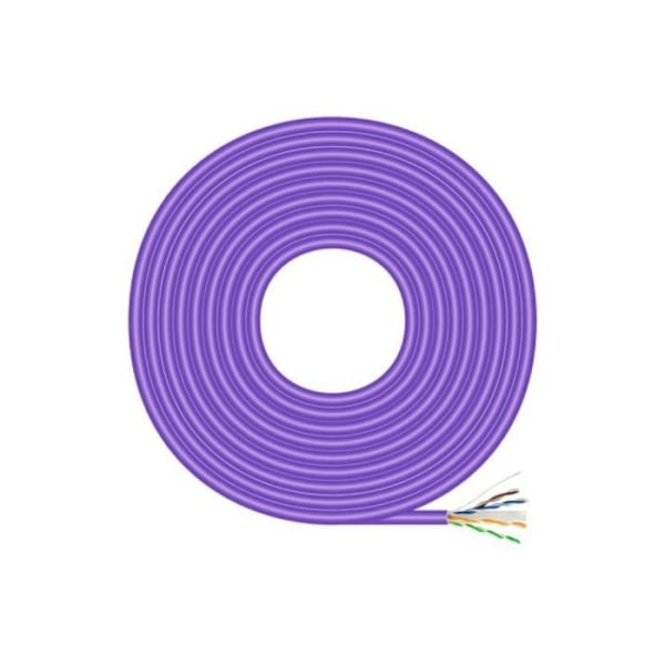 Aisens RJ45 LSZH Cat 6 UTP Kiinteä Verkkojohto AWG23 CCA (Seos) Violetti 500m