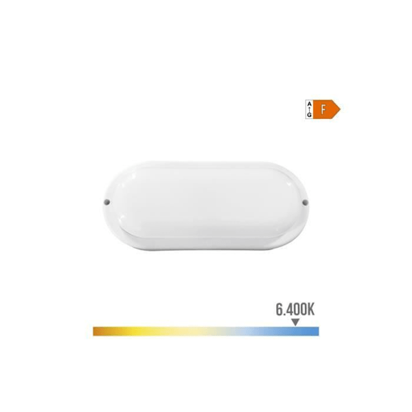 Oval Led Vägglampa 18W 1820Lm 4000K - EDM - Vit