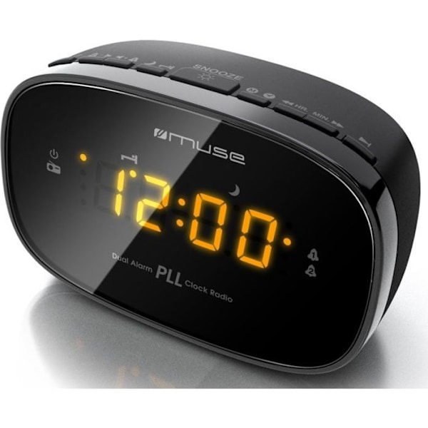 MUSE M-150 CR clockradio - Dobbelt alarm - PLL FM-tuner - 20 forudindstillinger - Gule cifre