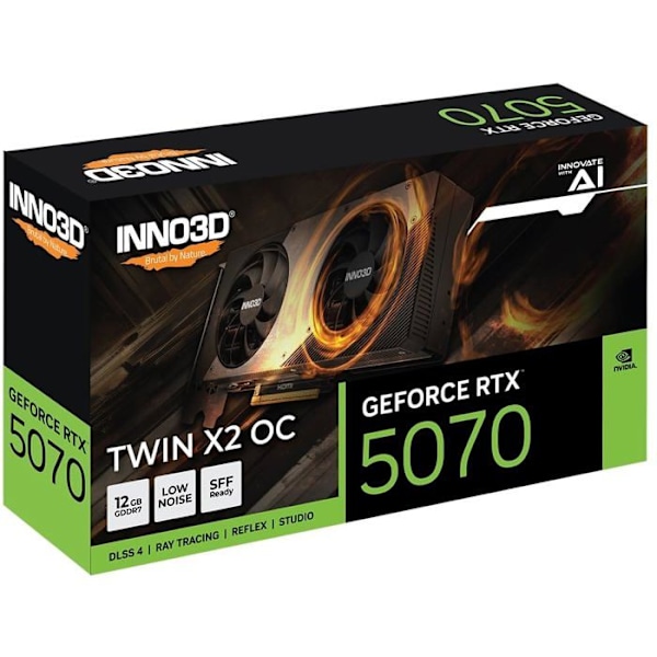 Grafiikkakortti - INNO3D - GeForce RTX 5070 - 12Go GDDR7 - 2542 MHz - DLSS 4