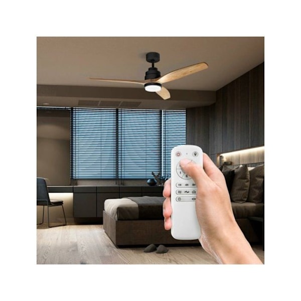 Ufesa Nepal Loftventilator med lys og fjernbetjening 132 cm 40W Sort/Træ