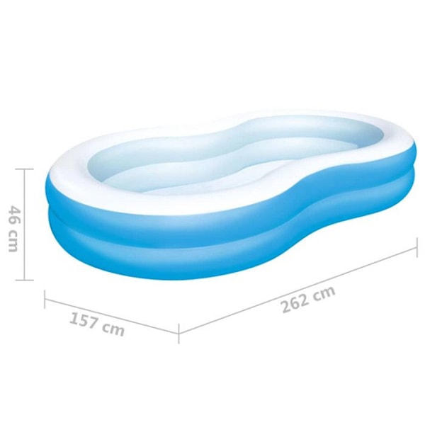 Bestway Big Lagoon De Luxe familiepool - Otte form - 262 x 157 x 46 cm - I-beam struktur Blå