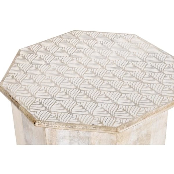 brunt hvidt sidebord mangotræ (49 x 49 x 53,5 cm)