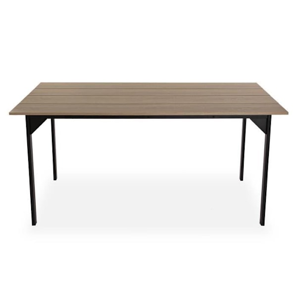 Tabel Køkken eller Spisestue - Versa - Collins - 80x75x164,5cm - Spisebord i træ og metal - Brun og sort