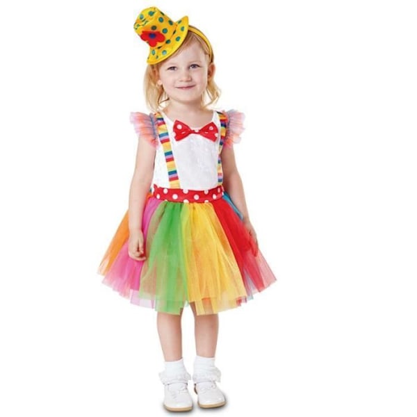 Clown Tutu Børnekostume - Gul - Pige - NO NAME - Polyester Flerfärgad