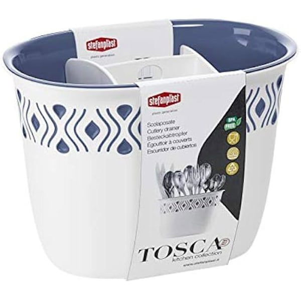 Bestikafløb - STEFANPLAST - Tusca line - Resin - 19,5x13,5cm - Blå Blå