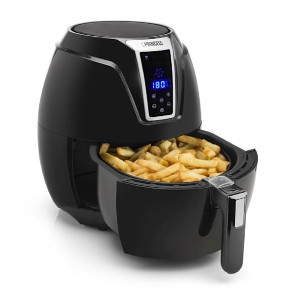 Airfryer Princess 182021 digital oliefri frituregryde - Digital opskriftsbog, der kan downloades - 3,2 L - 1400 W Sort
