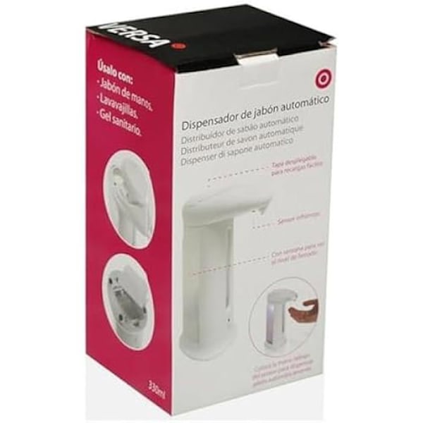 Dispenser med sensor - BigBuy Home - Hvid - 13,5 x 9,5 x 22,5 cm - Plast - Resin mångfärgad