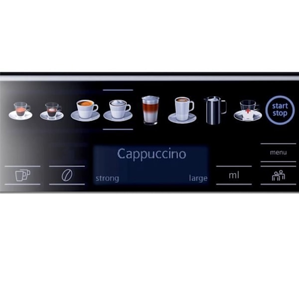 Espressomaskine - Siemens - TE658209RW - 1500W - 19 bar - Indbygget mælkeskummer sort