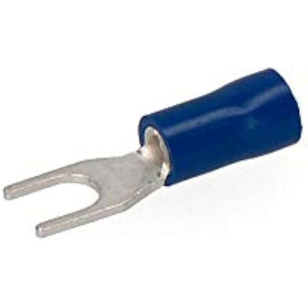 Præ-isoleret terminal - EDM - PVC gaffel - Pose med 100 enheder - Sort farve - Modstandsdygtig plast Svart