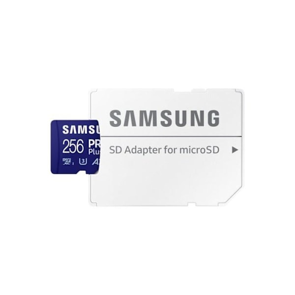Samsung 256 Gt Pro Plus Micro SDXC -muistikortti (2023) jopa 180/130 MB/s