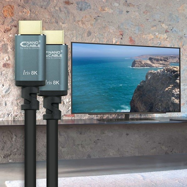 NANO KABEL HDMI-kabel - V2.1 IRIS 8K - Typ A/hane - Svart - 10m