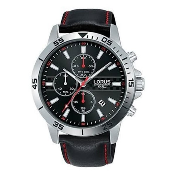 Herreur - LORUS - SPORT MAN RM313FX9 - Quartz - Analog - Sort læder Svart grå