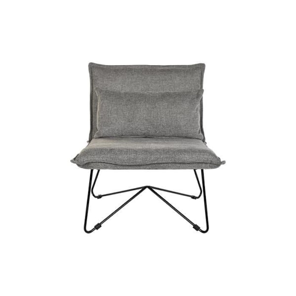 Urban style lænestol i metal, grå polyester, sort - Farve: SORT