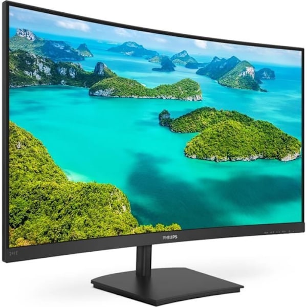 Buet pc-skærm - PHILIPS 241E1SCA - 24" FHD - VA panel - 4ms - 75Hz VGA / HDMI - FreeSync Sort