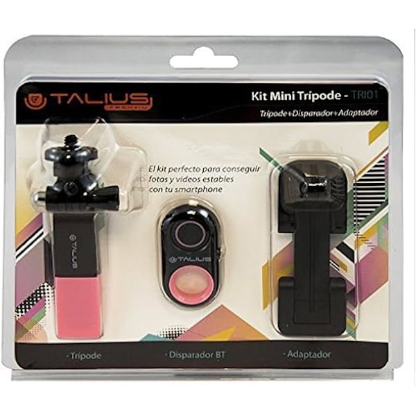 Minijalustasarja - TALIUS - tal-tri01-pin - Selfie-painike - Älypuhelinsovitin - Vaaleanpunainen