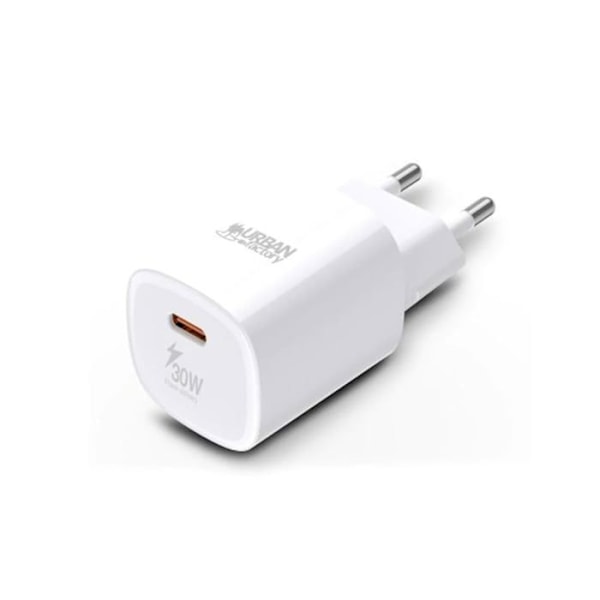 USB-C väggladdare - Urban Factory - POWEE - 30 W - 4.5 A - PD 2.0, PD 3.0 - Blank vit Vit