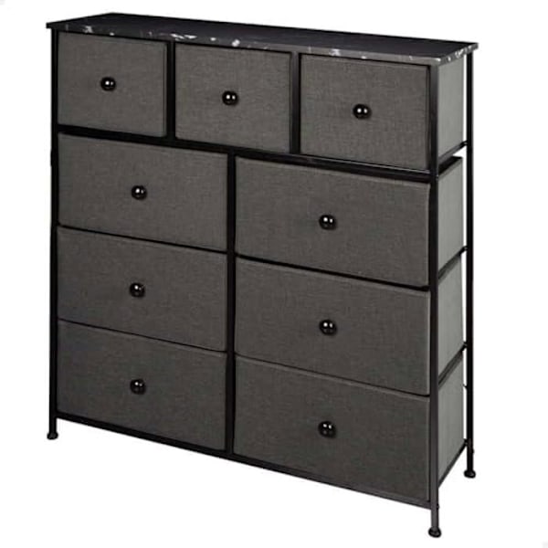 Kommode - AKTIVE - Alsidig - 100x30x100 cm - 9 skuffer - Grå metalstruktur Grå