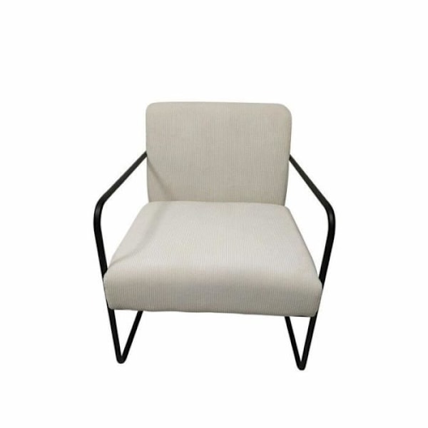 Thyann Lænestol Sort Polyester Hvidt jern (64 x 74 x 79 cm)