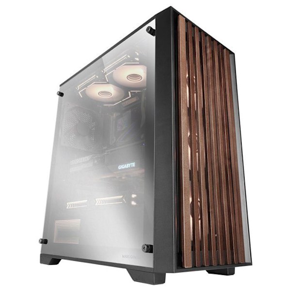 ATX-datorlåda - MARS GAMING - MC-Wood - Träpanel - Optimerad Kylning - Härdat Glas