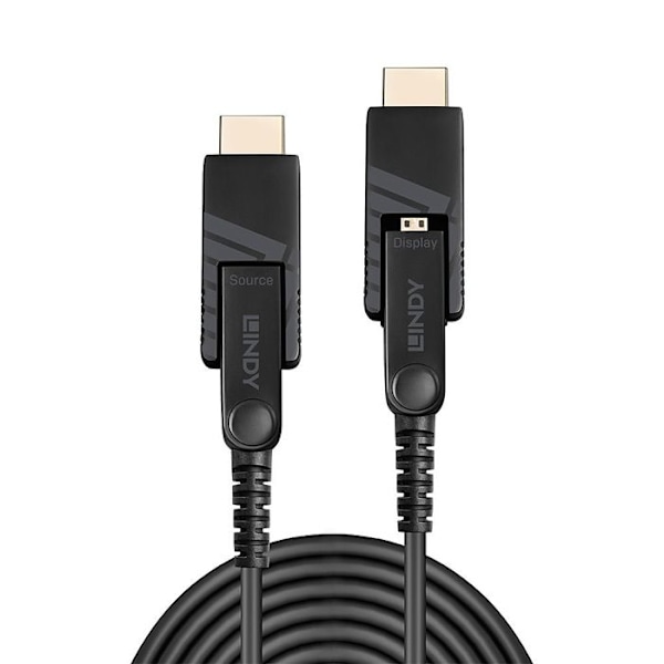 LINDY Mikro HDMI 2.0 Ultra HD hybrid fiber 4K 60Hz HDMI & DVI - 40m Svart