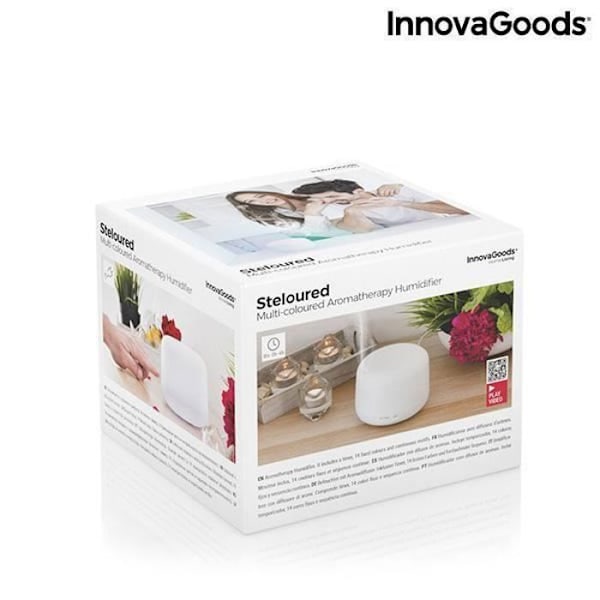Steloured InnovaGoods Aroma Diffuser Luftfuktare med Flerfärgad LED - Svart - Kapacitet 0,5 L svart