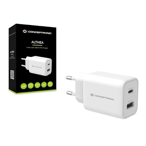 CONCEPTRONIC ALTHEA11W LATAUSLAITE MOBIILILAITTEILLE VALKOINEN SISÄTAKKA