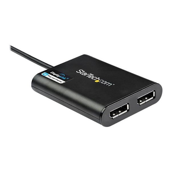 USB-adapteri kaksinkertaiseen DisplayPortiin - StarTech.com - USB 3.0 - 4K 60 Hz - 2 DP-porttia - Musta musta