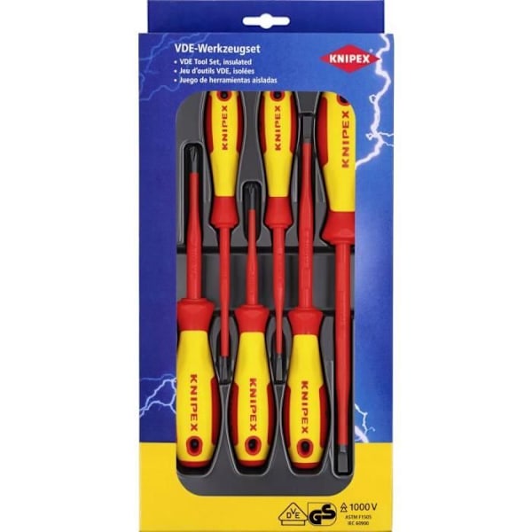 Skruetrækkersæt - KNIPEX - 00 20 12 V02 - slidsskruer - Phillips skruer - 6 stk.