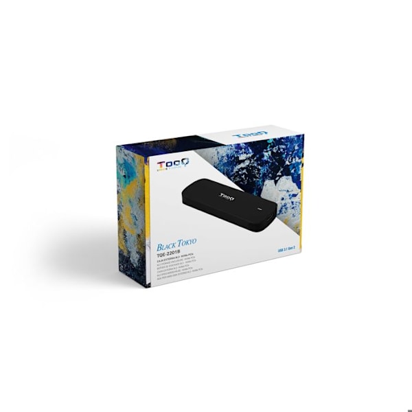 USB-C 3.2 Ekstern Kappe - TooQ - TQE-2201 - NVMe M.2 - 10 GB/s - Sort Aluminium