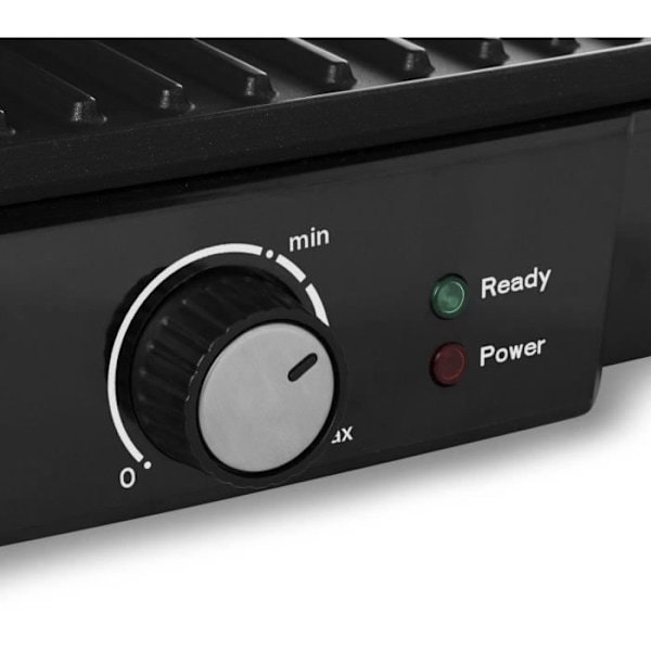 Tristar elektrisk grill - 1500W - 27,8x17cm kogeplade - Justerbar termostat - Non-stick belægning Svart och rostfritt stål