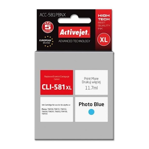 Activejet ACC-581PBNX mustepatruuna 1 kpl Yhteensopiva Suuri kapasiteetti (XL) Sininen valokuva