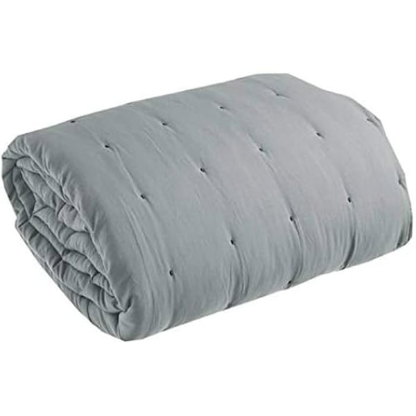 Seng - PIERRE CARDIN - 135 cm - Grå - Plain Boutis - 2 pyntepuder grå
