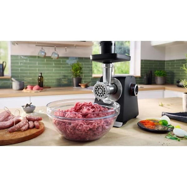 Köttkvarn BOSCH Serie 6 MFWS650B - 500 W - 3,5 kg/mn - 3 köttkvarnsplattor - Svart Svart