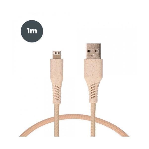 USB kabel til Lightning - KSIX - B0914ECO02 - Hvid - 1 meter - Opladning og synkronisering