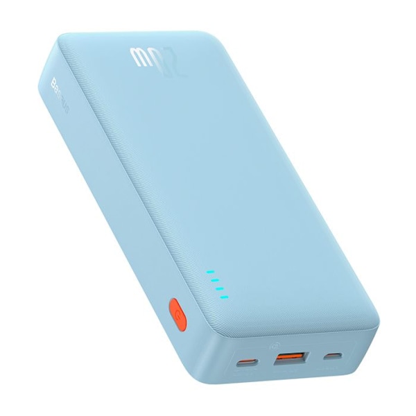 USB-ulkoakku, Type-C, Micro-USB, 20 W, 20 000 mAh - Baseus Airpow (P10022804313-00) - Galaksinsininen Blå