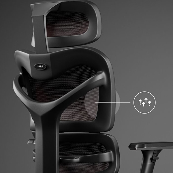 Ergonomisk stol Diablo V-Commander: Svart-Bordeaux