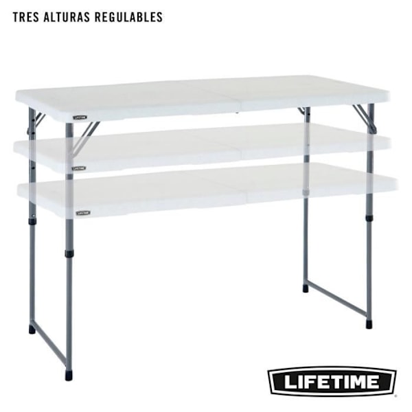 LIFETIME ultra-resistent multifunktions klapbord 122x61x56 - 91,5 cm UV100