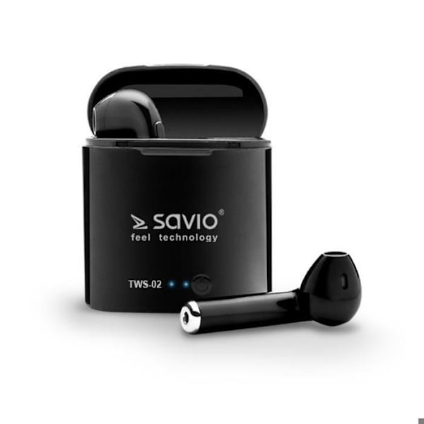 Savio tws-02 trådløse bluetooth høretelefoner, sort