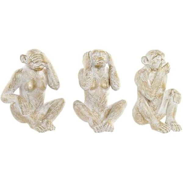 Dekorativ figur - HOME ESPRIT - Guld tropisk kombination - 21 x 17 x 25 cm - 3 enheder - Flerfarvet Flerfärgad