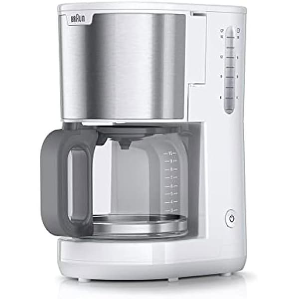 Filterkaffemaskin - Braun - KF 1500 WH - 10 koppar - Diskmaskin säker - Vit Vit.