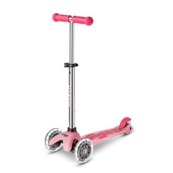 Trottinette - Mikro Mobilitet - Mini Micro Deluxe Glow LED Plus - Rosa - 3 hjul - 1,95 kg Lyserød