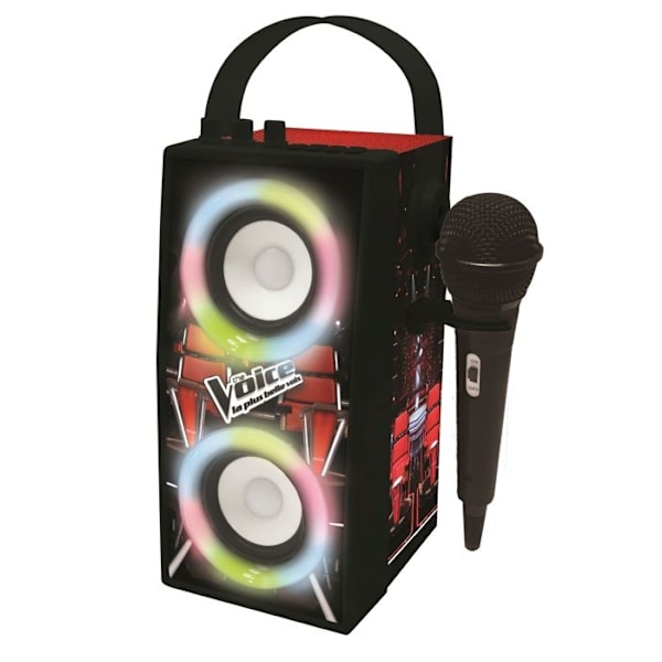 Trendy Bluetooth® bærbar højtaler med mikrofon og lys effekter The Voice Svart