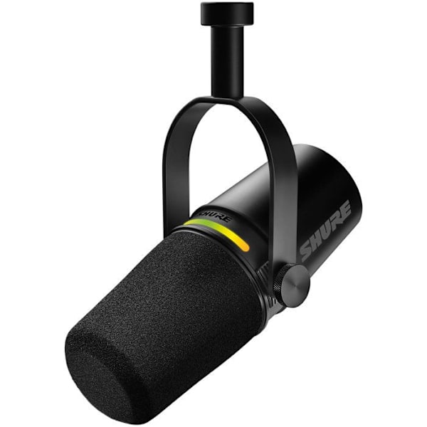 Mikrofon - SHURE - MV7+ - USB-C og XLR - Hybrid - Sort Svart