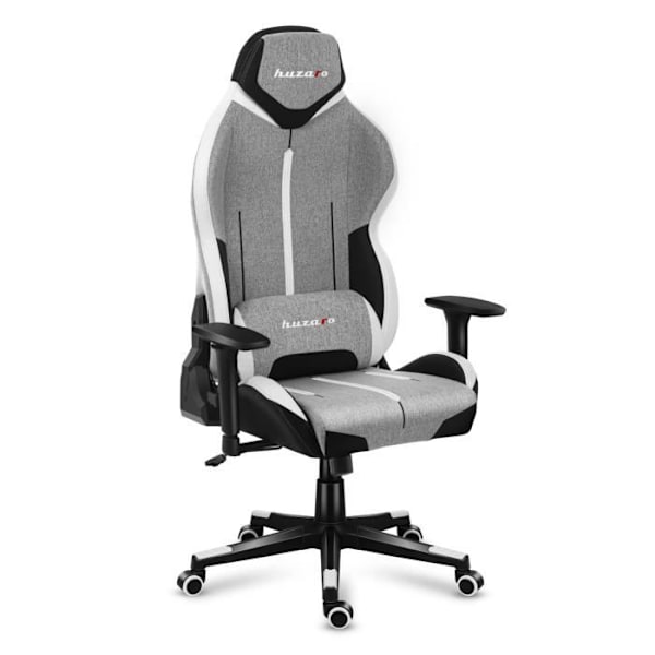 HUZARO FORCE 7.9 Grå Gaming Stol, Kontorsstol, PC-spel, Ergonomisk, Nackstöd Svankkudde, Justerbara Armstöd, Vridbar svart, grått, vitt